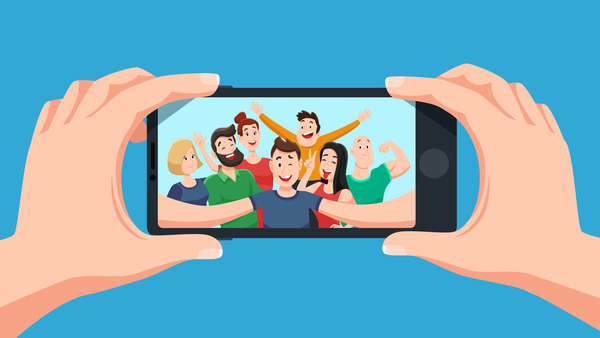 En grupp-selfie